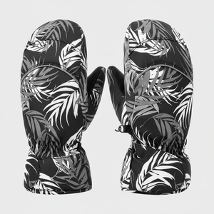 Gants de ski chauds d'hiver personnalisés pour le snowboard en cuir isolé à 5 doigts imperméable pour les sports d'extérieur sac de rangement pratique - Product Image 1