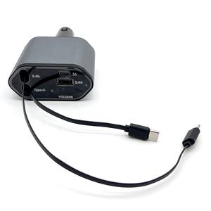 <span class=keywords><strong>Chargeur</strong></span> de voiture double type-c type C 120W avec câble rétractable - Product Image 3