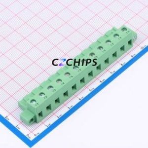 DB2EKM-7.62-12P-GN-S Plug-in Terminal Block P=7.62mm Connector Male Plug Screw Fixing 1x12P 7.62mm - Product Image 1