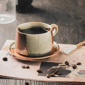 Juego de tazas de café Latte, platillo de estilo japonés, novedad