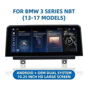 Radio multimedia para coche con pantalla táctil HD de 10.25 pulgadas y sistema dual Android para BMW Serie 3 F30-F34 NBT 2013-2017 - Product Image 1