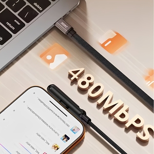 Câble USB tressé en métal TKT 240W Type-C avec conception pliable pour ordinateur et téléphones mobiles, charge rapide PD3.0 et <span class=keywords><strong>transfert</strong></span> de données - Product Image 4