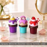 ISMAN Custom 8g Mini Pot Vide en Silicone pour Crème Glacée, Parfait, Yaourt, Baume à Lèvres, Desserts et Cosmétiques, avec Embout en Silicone, Design Mignon pour Enfants, Vente en Gros