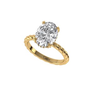 Superbe bague en diamant de laboratoire taille ovale, en argent 925 et or 9kt, 14kt, 18kt, pour femme, idéale comme bague de fiançailles - Product Image 5