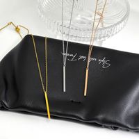 Colliers pendentifs minimalistes rectangulaires en bande unie, plaqués or 18 carats, étanches, pour femmes, en acier inoxydable, vente en gros