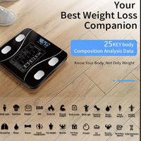 Báscula Digital Inteligente con Conexión a Aplicación BT, Báscula Electrónica Corporal Precisa para el Hogar con Pantalla LED y Carga USB, Personalizable