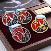 Médailles de gymnastique plaquées or, argent, cuivre, bronze, logo en émail 3D, lettres creuses, médailles de gymnastique personnalisées pour récompenses