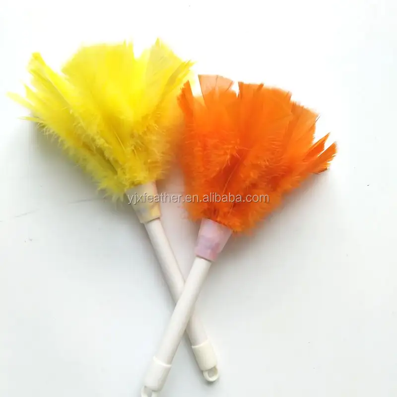 Дешевая распродажа, разноцветная пластиковая ручка, пыльник из перьев индейки, перо курицы, страусиное перо для очистки