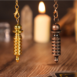 Pendule Ésotérique « Chaud » Wicca en Métal Cuivre Doré pour Équilibrage, Méditation, Divination, Guérison Reiki – <span class=keywords><strong>Pendules</strong></span> d'Isis PD003 - Product Image 1