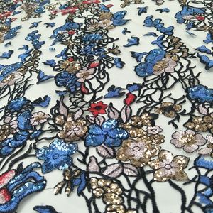 De Lujo tul Africana lentejuelas bordado tela neta tissu de luxe 2019 - Product Image 3