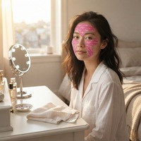 Patchs Hydrogel pour le Contour des Yeux et les Rides du Sourire, Infusés au Collagène et aux Peptides, Masque Anti-Glisse Soin Nuit Apaisant pour les Rides des Yeux et Nasolabiales