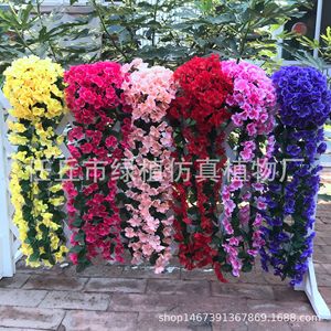 Plantes vertes artificielles, panier mural violet suspendu, 30cm-100cm, fleurs en soie, décoration de mariage et de maison - Product Image 1