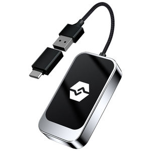 Boîte Carplay 2 en 1 noire, plug and play, avec câble USB, adaptateur Carplay portable, adaptateur Carplay filaire vers sans fil - Product Image 1