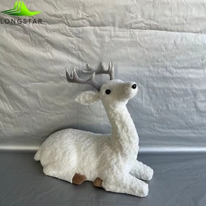 Grande <span class=keywords><strong>statue</strong></span> de cerf animatronique électrique de Noël en plein air, ours polaire écologique, peluche simulée grandeur nature, décoration d'intérieur, art déco - Product Image 6