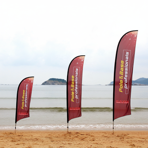 Kit de drapeaux de plage en forme de goutte d'eau avec piquet de sol pour <span class=keywords><strong>activités</strong></span> extérieures - Product Image 2