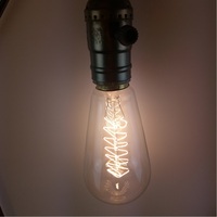 Ampoules Edison personnalisées 25W 40W 60W ST64 avec verre ambré, filament de tungstène, culot E26 E27 B22, 240V, laiton, personnalisables ODM/OEM