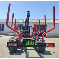 Remorque forestière hydraulique pour grue forestière avec grappin, remorque forestière quadricycle avec certification CE