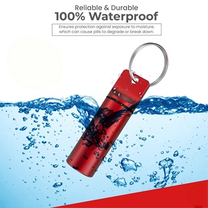 Pequeño Porta Pastillas Portátil Tipo Llavero, Mini Botella de Metal para Medicamentos, Estuche Organizador de Pastillas de Aleación de Aluminio Impermeable, Contenedor Metálico - Product Image 3