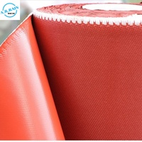 Tissu ignifuge en silicone rouge, connecteur de conduit flexible en silicone-titane, tissu de classe A, résistance au feu jusqu'à 2000°C