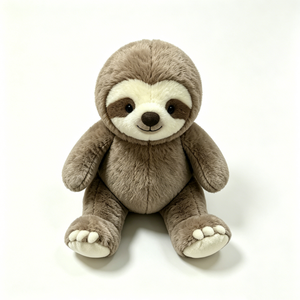 Customized Soft brown sloth stuffed toy, Smiling sloth plush doll, Fluffy realistic sloth plush - Product Image 3