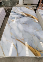 Panneaux muraux en PVC imitation marbre, plaque en PVC UV, 1220 mm * 2440 mm * 3 mm
