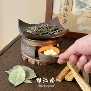 Brûleur d'aromathérapie robuste résistant à la chaleur pour la maison/le bureau, au design vintage de <span class=keywords><strong>cheminée</strong></span>, pour réchauffeur de thé et combustion à sec - Product Image 1