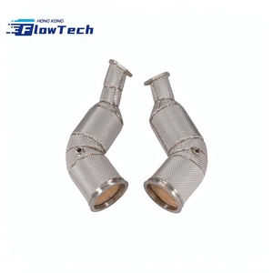 Downpipe FlowTech de Alto Rendimiento de 200 Celdas en Acero Inoxidable T304 para Audi RS6 RS7 C8 4.0T, Ajuste Directo - Product Image 1