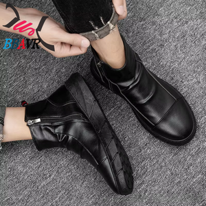 Botas Casuales de Invierno para Hombre, Estilo Británico, Impermeables, Antideslizantes, con Cierre de Cremallera, Parte Superior de PU con Detalles Adicionales - Product Image 4