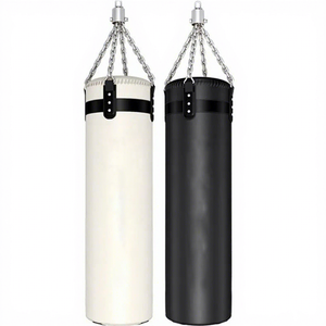 Saco de Boxeo de Cuero Resistente con Relleno de Algodón, Altura Ajustable, Peso de 100 lb, para Entrenamiento de Boxeo, Muay Thai y Artes Marciales - Product Image 2