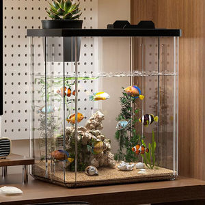 Vendita calda all'ingrosso Smart piccola decorazione per la casa Betta <span class=keywords><strong>acquario</strong></span> piccola casa Desktop piccolo <span class=keywords><strong>acquario</strong></span> <span class=keywords><strong>acquario</strong></span> acrilico serbatoio - Product Image 1