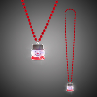 Leuchtende Weihnachtsmann-Halskette mit Roten Perlen, Weihnachtsschmuck für Feiertagspartys, Kostüme, Fotoboxen und Festliche Feiern