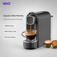 Machine à café à vapeur 20 bars, 1400W, réservoir d'eau de 600ml, volume de brassage réglable, plateau amovible, rouge, noir, gris, équipement à café pour la maison