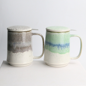 Tasse à thé en céramique personnalisée <span class=keywords><strong>avec</strong></span> glaçure réactive, infuseur et couvercle - Product Image 6