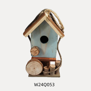 Handgemaakt Buitenhout Vogelhuisje Met Haak Voor Balkon Tuin Binnenplaats Groothandel Vogelnesthouder Voor Huis Tuin - Product Image 2