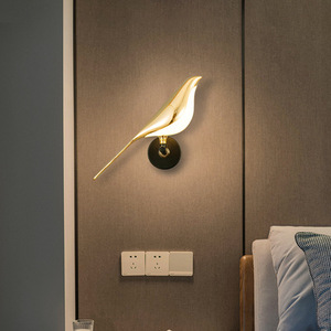 Lampe murale LED moderne et simple en aluminium, style luxe léger, motif oiseau pie, pour éclairage d'ambiance, idéale pour fond <span class=keywords><strong>TV</strong></span> et chevet. - Product Image 2