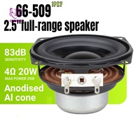 Haut-parleur large bande en néodyme de 66 mm (2,5 pouces), 4 ohms, 20 W, cône en aluminium anodisé, haut-parleur longue portée à 25 noyaux