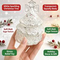 Jouet Squishy Arbre de Noël, Jouet Sensoriel Doux en Maltose, Jouet Anti-Stress Pailleté à Presser pour Enfants et Adultes, Cadeau de Fêtes