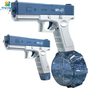 Tiktok新款G18水枪电动格洛克充电高压空气全自动喷射射击游戏玩具儿童水枪