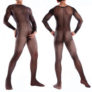 Combinaison sexy pour homme à manches longues, une pièce, ouverte, transparente, lingerie - Product Image 6