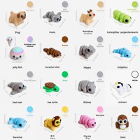 Vente en gros de jouets d'animaux miniatures imprimés en 3D, modèles de simulation colorés pour la décoration de micro-paysages, transfrontalier