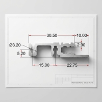 Rail horizontal C-BOX sur mesure, fourni par l'usine, avec insert fileté M2.5 M3 63HP 34561-363