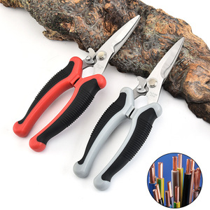 <span class=keywords><strong>Cisaille</strong></span> <span class=keywords><strong>à</strong></span> câbles en acier inoxydable Morning Light, <span class=keywords><strong>cisaille</strong></span> <span class=keywords><strong>à</strong></span> tôle, pince <span class=keywords><strong>à</strong></span> dénuder pour électricien, rouge/gris, 21,9 cm, PP+TPR - Product Image 1