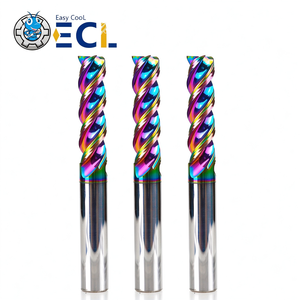 Fresa de carburo de tungsteno Easy Cool de 2 filos con recubrimiento AlTiN, ángulo de hélice de 15°, 45HRC, para fresado CNC, OEM ODM para mecanizado - Product Image 4