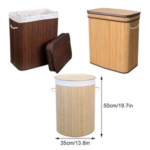 Cesto de Ropa Plegable de Bambú Ecológico y Moderno con Forro y Asa, Económico y al por Mayor, Ideal para Supermercados - Product Image 2