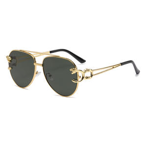 High End Driving Sunglasses <b>Large</b> <b>Frame</b> Curved Lens Leopard Pilot Men's China - Product Image 1