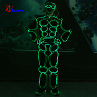 Costume de danse à fibres optiques LED, combinaison lumineuse RGB Tron pour spectacle sur scène, rave party, Halloween, spectacle en club