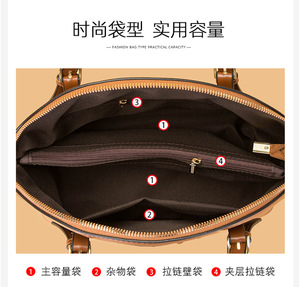 Bolso de Mano para Mujer, de Piel Sintética, a la Moda, con Correa para el Hombro, Asa Superior, Casual, para Oficina - Product Image 3