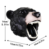 Décoration murale en résine peinte à la main, tête d'ours noir à la bouche ouverte, texture réaliste, décoration d'intérieur tendance et personnalisée