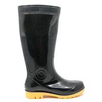 Bottes de Pluie Scintillantes en PVC Plastique Noires Personnalisables, Imperméables, Antidérapantes, Résistantes à l'Huile et aux Acides, Non-Sécuritaires, Bon Marché, pour Hommes de Construction