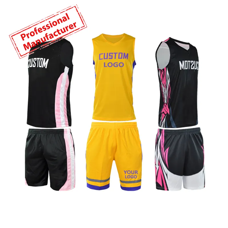 Schnellsichtiger Basketball Kurze Uniform Trainingsanzug Großhandelspreis OEM individuelles Logo Sportteamkleidung Jersey Basketballset